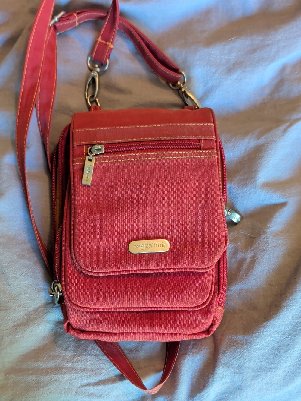 Baggallini red compact crossbody organizer